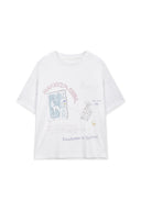 Matin Kim GRAFFITI ARTWORK TOP IN WHITE