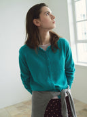 rolarola  | ROUND CARDIGAN AQUA BLUE