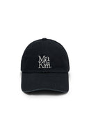 Matin Kim MATIN BLOCK LOGO BALL CAP IN DARK NAVY