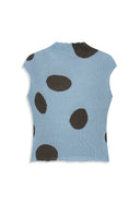 OPEN YY  RIBBED DOT TOP, GRAYISH BLUE