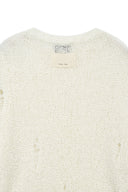 Matin Kim ASYMMETRIC DAMAGED KNIT PULLOVER IN IVORY